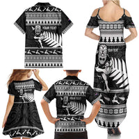 New Zealand Christmas Rugby Personalised Family Matching Summer Maxi Dress and Hawaiian Shirt Meri Kirihimete All Black Maori LT14 - Polynesian Pride