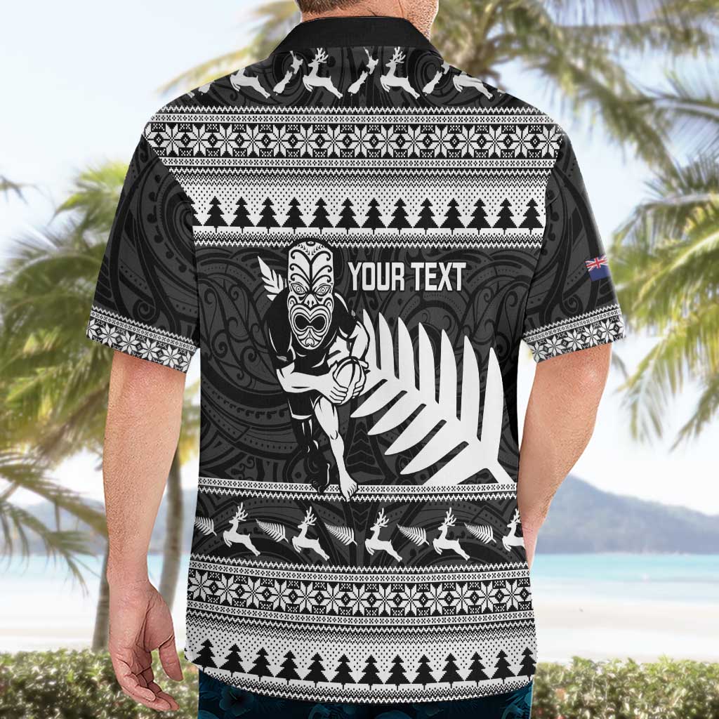 New Zealand Christmas Rugby Personalised Hawaiian Shirt Meri Kirihimete All Black Maori LT14 - Polynesian Pride