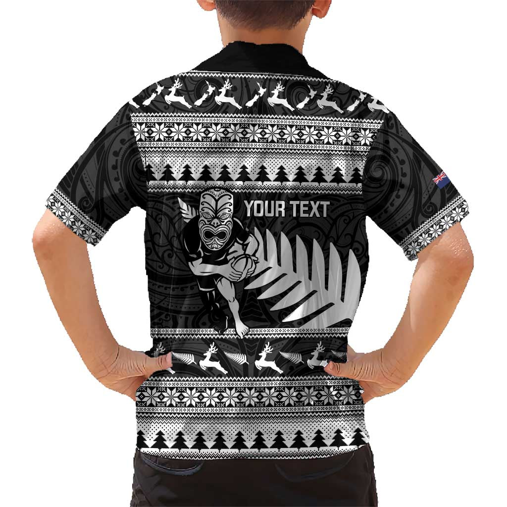 New Zealand Christmas Rugby Personalised Hawaiian Shirt Meri Kirihimete All Black Maori LT14 - Polynesian Pride