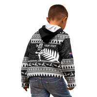 New Zealand Christmas Rugby Personalised Kid Hoodie Meri Kirihimete All Black Maori LT14 - Polynesian Pride