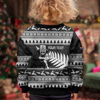 New Zealand Christmas Rugby Personalised Kid Ugly Christmas Sweater Meri Kirihimete All Black Maori LT14 - Polynesian Pride