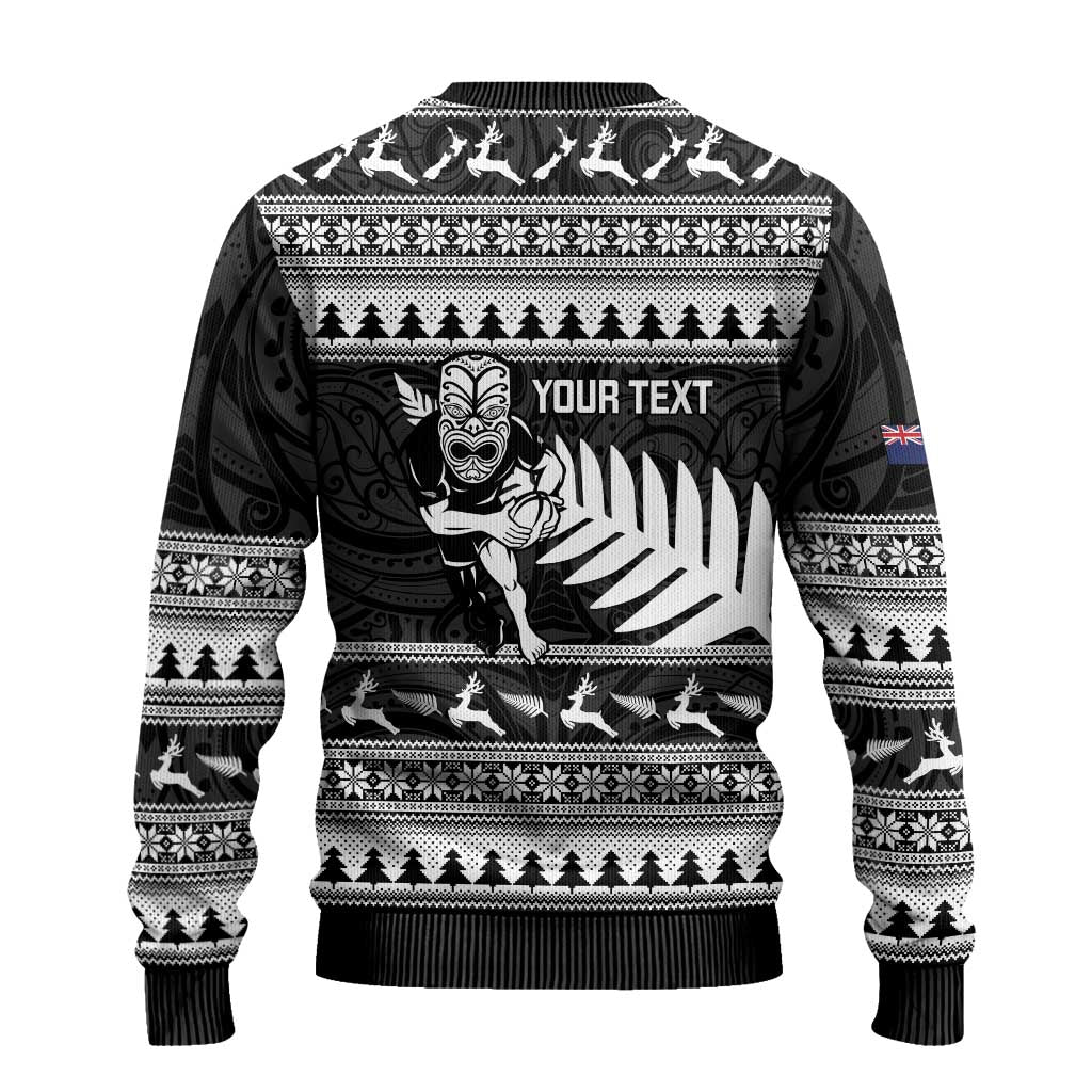 New Zealand Christmas Rugby Personalised Ugly Christmas Sweater Meri Kirihimete All Black Maori LT14 - Polynesian Pride