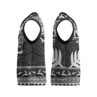 New Zealand Christmas Rugby Personalised Christmas Knitted V-Neck Vest Meri Kirihimete All Black Maori LT14 - Polynesian Pride