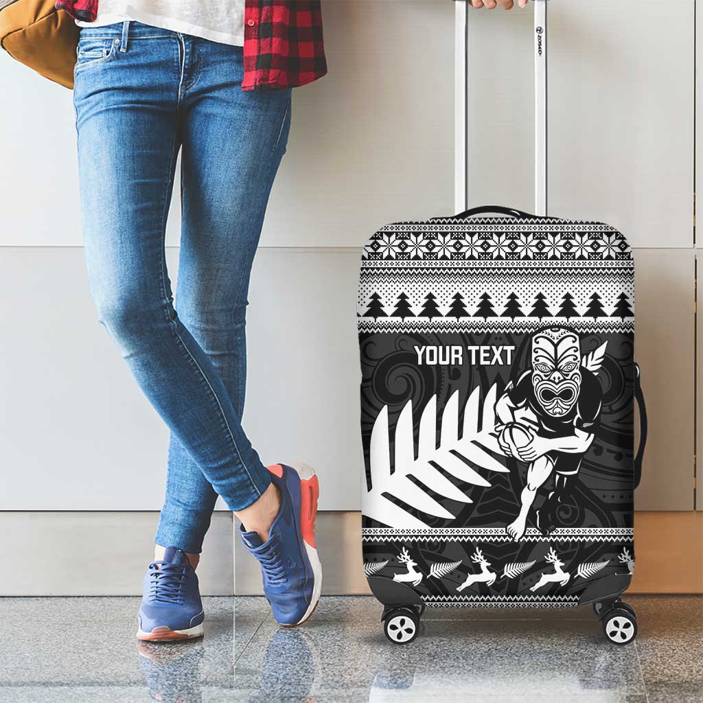 New Zealand Christmas Rugby Personalised Luggage Cover Meri Kirihimete All Black Maori LT14 - Polynesian Pride