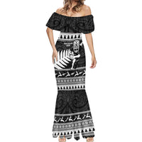 New Zealand Christmas Rugby Personalised Mermaid Dress Meri Kirihimete All Black Maori LT14 - Polynesian Pride