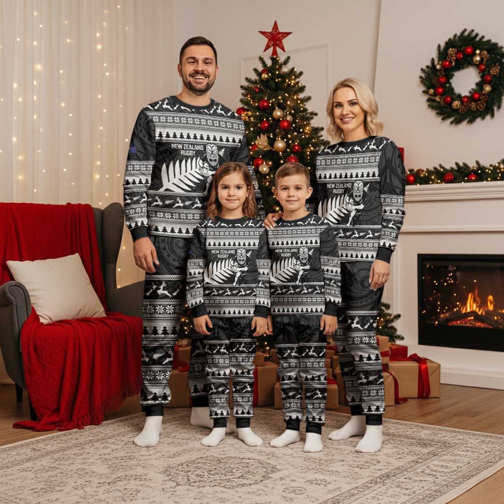 New Zealand Christmas Rugby Personalised Christmas Pajama Set Meri Kirihimete All Black Maori LT14 - Polynesian Pride