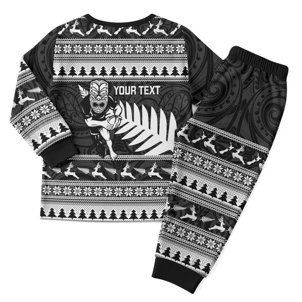 New Zealand Christmas Rugby Personalised Christmas Pajama Set Meri Kirihimete All Black Maori LT14 - Polynesian Pride