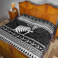 New Zealand Christmas Rugby Personalised Quilt Meri Kirihimete All Black Maori - Polynesian Pride