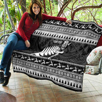 New Zealand Christmas Rugby Personalised Quilt Meri Kirihimete All Black Maori - Polynesian Pride