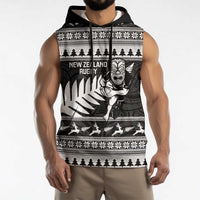 New Zealand Christmas Rugby Personalised Sleeveless Hoodie Meri Kirihimete All Black Maori LT14 - Polynesian Pride