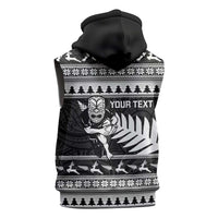 New Zealand Christmas Rugby Personalised Sleeveless Zip Hoodie Meri Kirihimete All Black Maori LT14 - Polynesian Pride