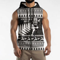 New Zealand Christmas Rugby Personalised Sleeveless Zip Hoodie Meri Kirihimete All Black Maori LT14 - Polynesian Pride