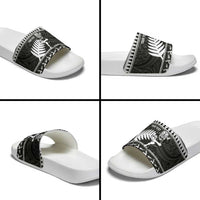 New Zealand Christmas Rugby Personalised Slide Sandals Meri Kirihimete All Black Maori - Polynesian Pride