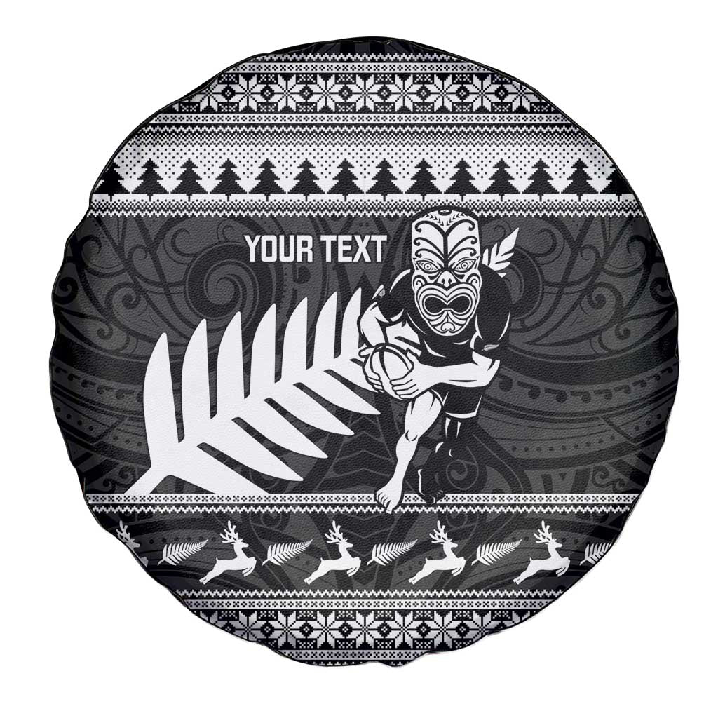 New Zealand Christmas Rugby Personalised Spare Tire Cover Meri Kirihimete All Black Maori LT14 - Polynesian Pride