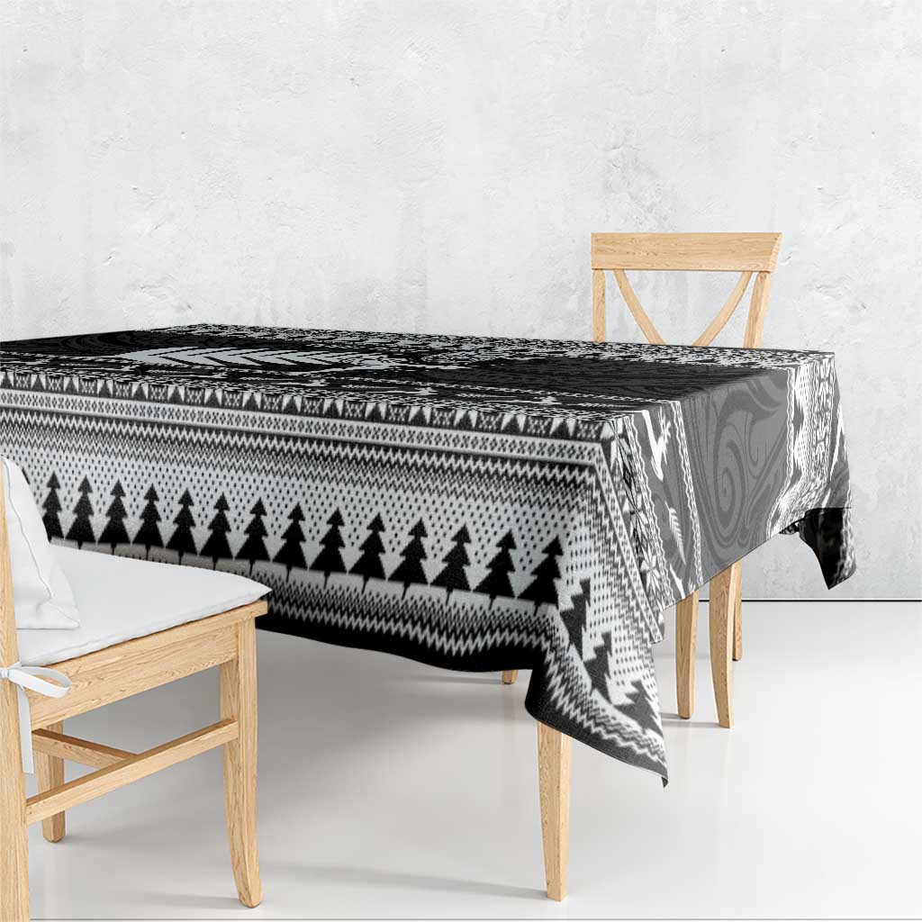 New Zealand Christmas Rugby Personalised Tablecloth Meri Kirihimete All Black Maori - Polynesian Pride