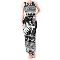 New Zealand Christmas Rugby Personalised Tank Maxi Dress Meri Kirihimete All Black Maori LT14 Women Black - Polynesian Pride