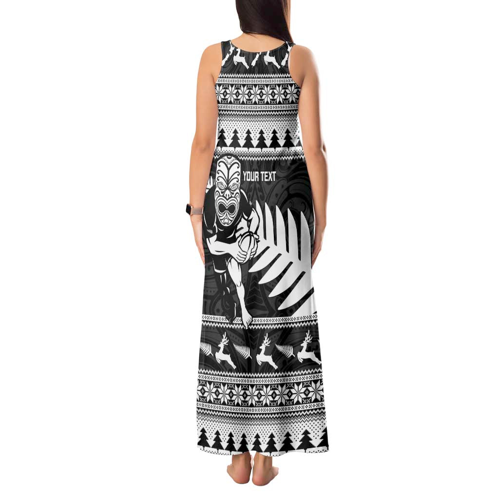 New Zealand Christmas Rugby Personalised Tank Maxi Dress Meri Kirihimete All Black Maori LT14 - Polynesian Pride
