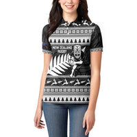 New Zealand Christmas Rugby Personalised Women Polo Shirt Meri Kirihimete All Black Maori LT14 - Polynesian Pride