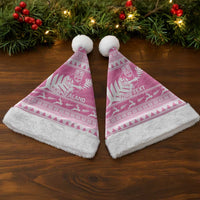 New Zealand Christmas Rugby Personalised Christmas Santa Hat Meri Kirihimete All Black Maori Pink Version LT14 - Polynesian Pride