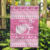 New Zealand Christmas Rugby Personalised Garden Flag Meri Kirihimete All Black Maori Pink Version LT14 Garden Flag Pink - Polynesian Pride