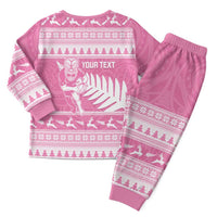 New Zealand Christmas Rugby Personalised Christmas Pajama Set Meri Kirihimete All Black Maori Pink Version LT14 - Polynesian Pride