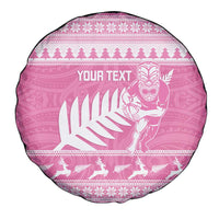 New Zealand Christmas Rugby Personalised Spare Tire Cover Meri Kirihimete All Black Maori Pink Version LT14 - Polynesian Pride