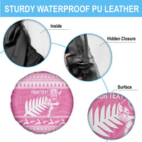 New Zealand Christmas Rugby Personalised Spare Tire Cover Meri Kirihimete All Black Maori Pink Version LT14 - Polynesian Pride