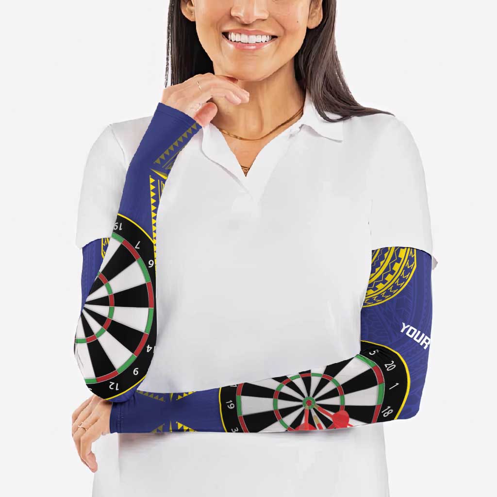 Personalised Niue Darts Arm Sleeves Dart Board Hiapo Pattern - Polynesian Pride