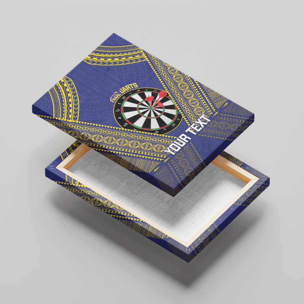 Personalised Niue Darts Canvas Wall Art Dart Board Hiapo Pattern - Polynesian Pride