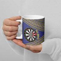 Personalised Niue Darts Ceramic Mug Dart Board Hiapo Pattern LT14 - Polynesian Pride