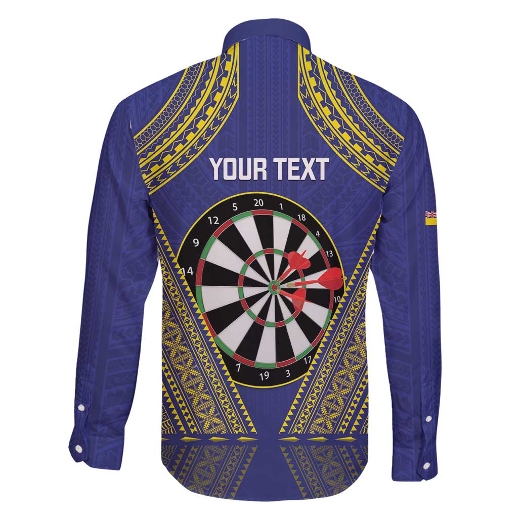 Personalised Niue Darts Family Matching Off Shoulder Short Dress and Hawaiian Shirt Dart Board Hiapo Pattern - Polynesian Pride
