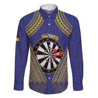 Personalised Niue Darts Family Matching Short Sleeve Bodycon Dress and Hawaiian Shirt Dart Board Hiapo Pattern - Polynesian Pride
