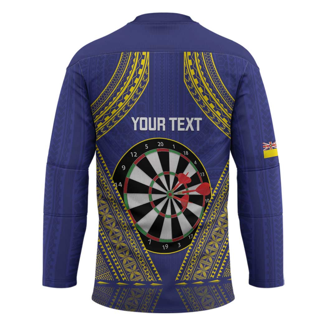 Personalised Niue Darts Hockey Jersey Dart Board Hiapo Pattern - Polynesian Pride