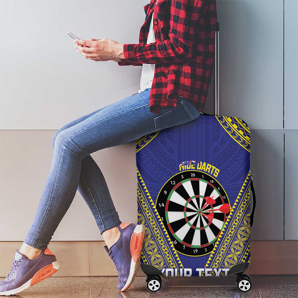 Personalised Niue Darts Luggage Cover Dart Board Hiapo Pattern - Polynesian Pride