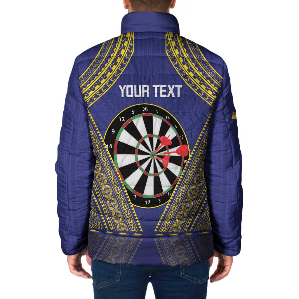 Personalised Niue Darts Padded Jacket Dart Board Hiapo Pattern - Polynesian Pride