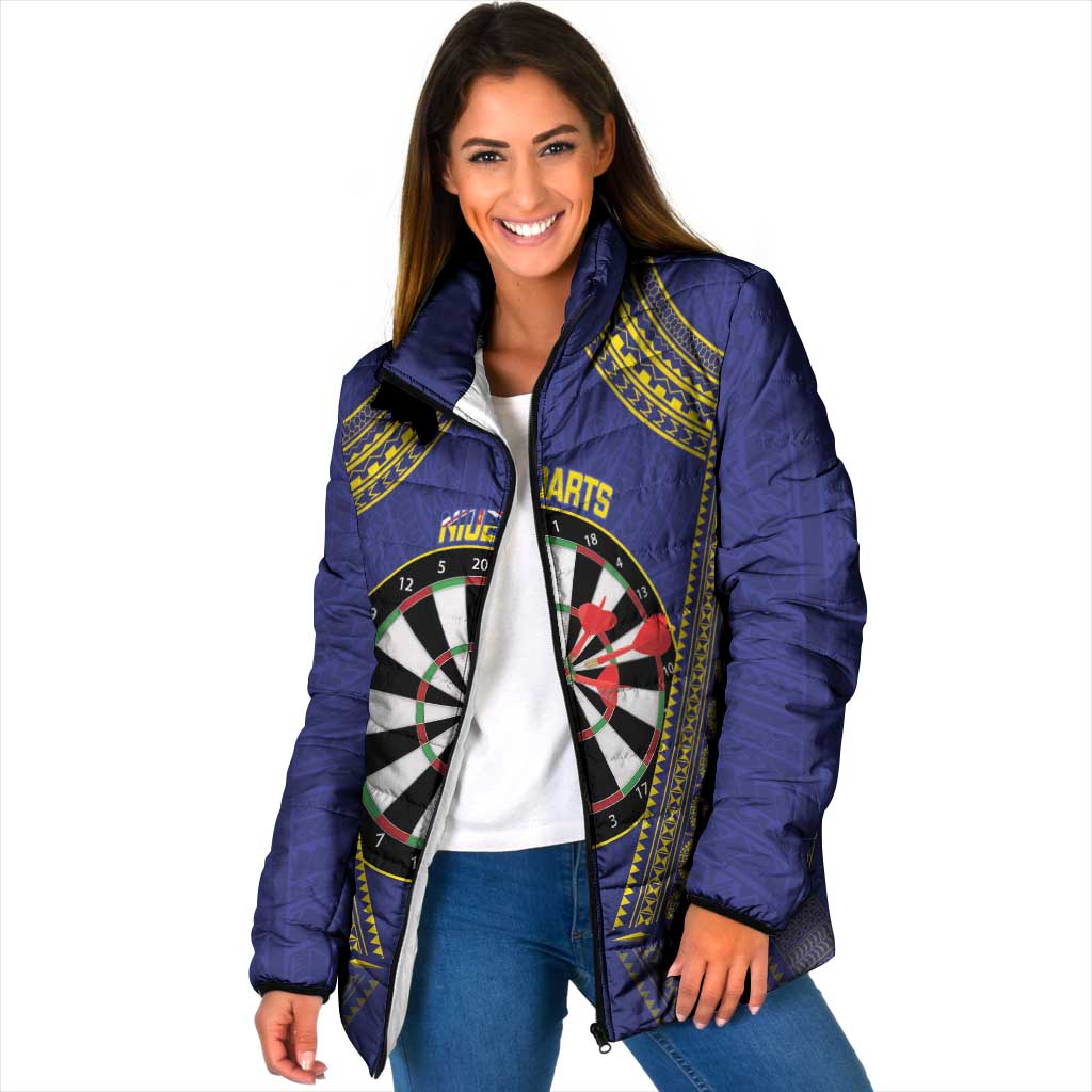 Personalised Niue Darts Padded Jacket Dart Board Hiapo Pattern - Polynesian Pride