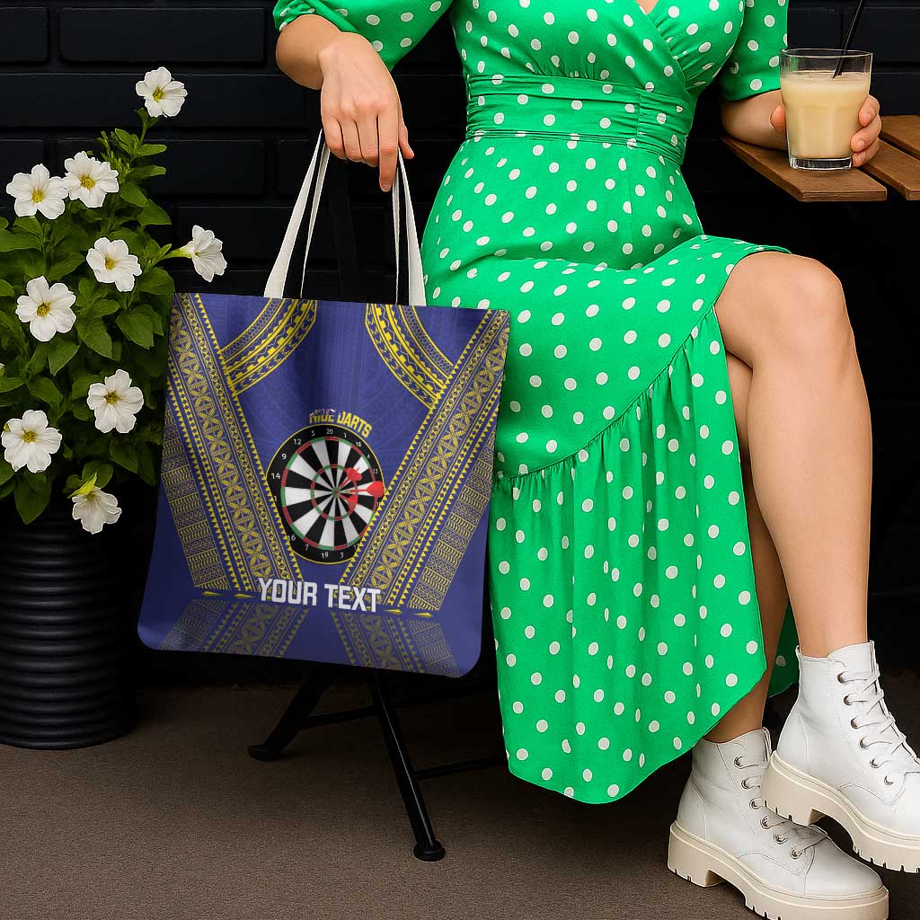 Personalised Niue Darts Tote Bag Dart Board Hiapo Pattern - Polynesian Pride