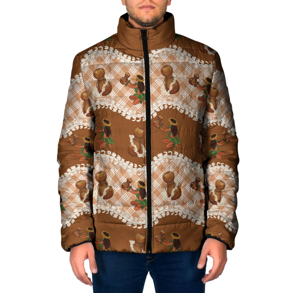 Ipu Heke Hawaii Makahiki Padded Jacket Hawaiian Puakenikeni Lei Hula Girl Palaka Motifs