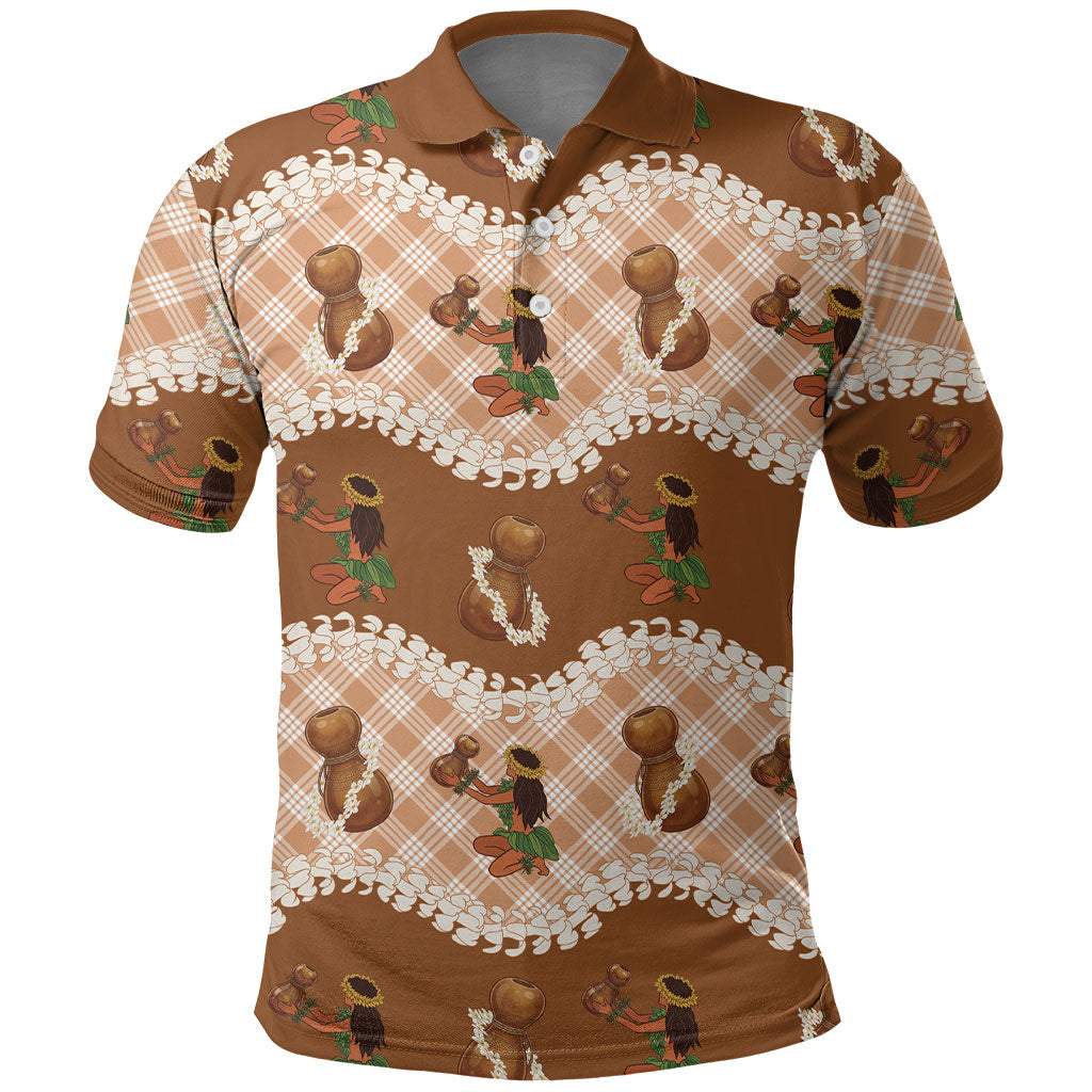 Ipu Heke Hawaii Makahiki Polo Shirt Hawaiian Puakenikeni Lei Hula Girl Palaka Motifs