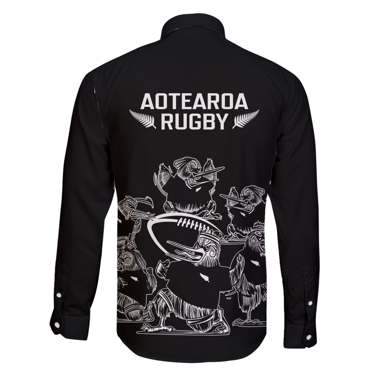 New Zealand Silver Fern Rugby Family Matching Off Shoulder Long Sleeve Dress and Hawaiian Shirt Haka Aotearoa Kiwi Dance LT14 - Polynesian Pride