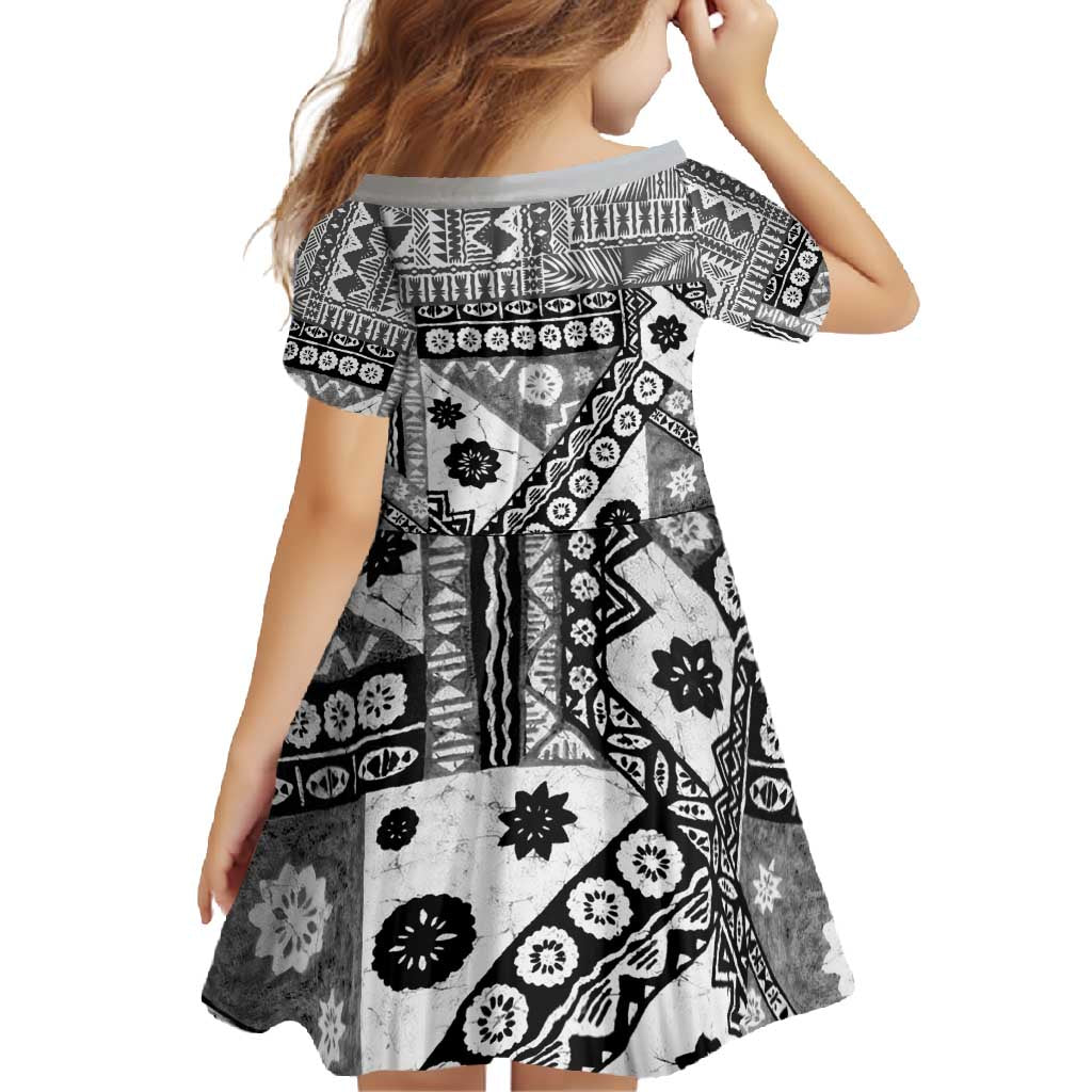 Black Bula Fiji Family Matching Tank Maxi Dress and Hawaiian Shirt Unique Masi Tapa Pattern