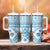 Blue Bula Fiji Tumbler With Handle Unique Masi Tapa Pattern