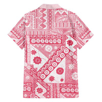 Pink Bula Fiji Family Matching Long Sleeve Bodycon Dress and Hawaiian Shirt Unique Masi Tapa Pattern LT14 - Polynesian Pride