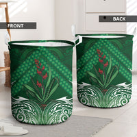 Rongoa Maori New Zealand Harakeke Laundry Basket NZ Weaving Pattern Green LT14 - Polynesian Pride
