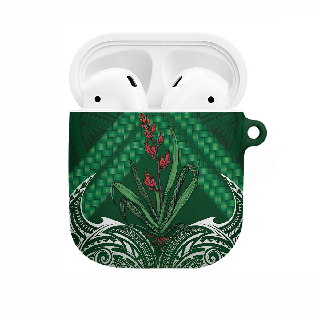 Rongoa Maori New Zealand Harakeke AirPods Case NZ Weaving Pattern Green LT14 Green - Polynesian Pride