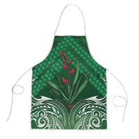 Rongoa Maori New Zealand Harakeke Apron NZ Weaving Pattern Green LT14 Green - Polynesian Pride