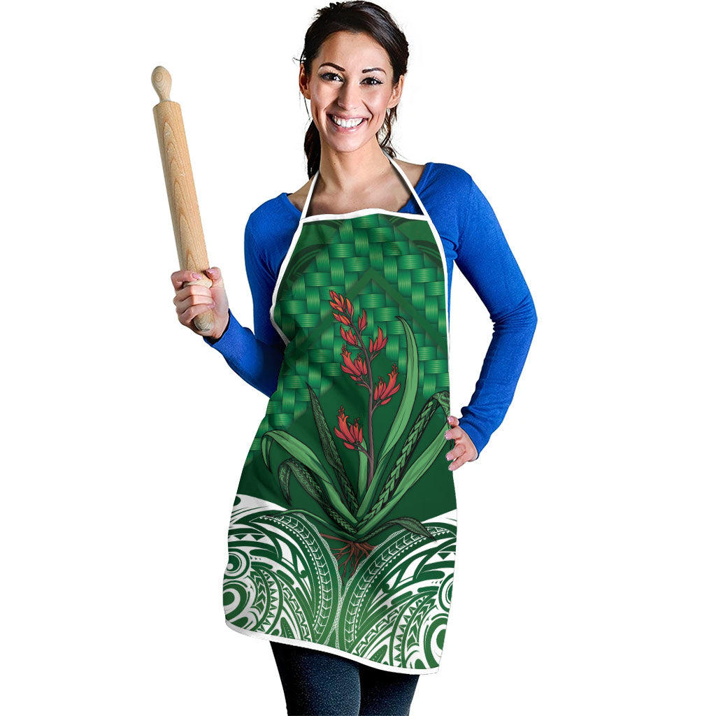 Rongoa Maori New Zealand Harakeke Apron NZ Weaving Pattern Green LT14 - Polynesian Pride