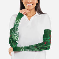 Rongoa Maori New Zealand Harakeke Arm Sleeves NZ Weaving Pattern Green LT14 - Polynesian Pride