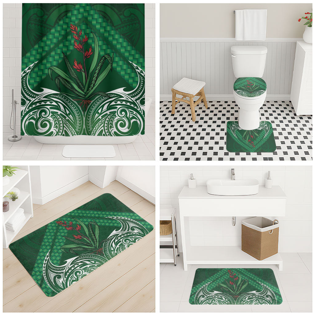Rongoa Maori New Zealand Harakeke Bathroom Set NZ Weaving Pattern Green LT14 - Polynesian Pride
