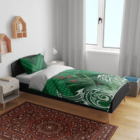 Rongoa Maori New Zealand Harakeke Bedding Set NZ Weaving Pattern Green LT14 - Polynesian Pride